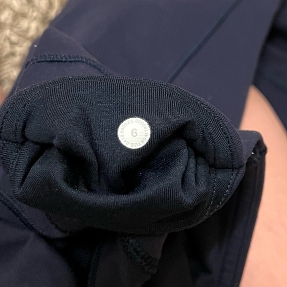 Lululemon blue navy groove pant high waisted flare with wunder under fabric - Picture 5 of 6